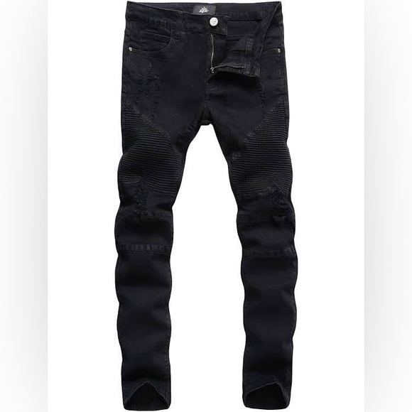 ZLZ Other - ZLZ Denim | NWT Men’s Black Biker Distressed Skinny  Jeans